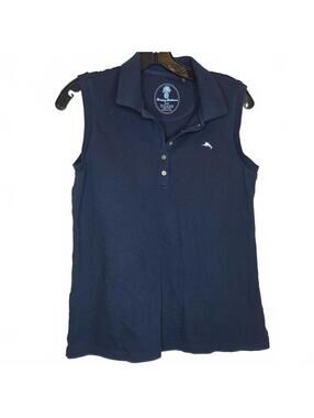Tommy Bahama Women's Sleeveless Polo Shirt Navy Medium